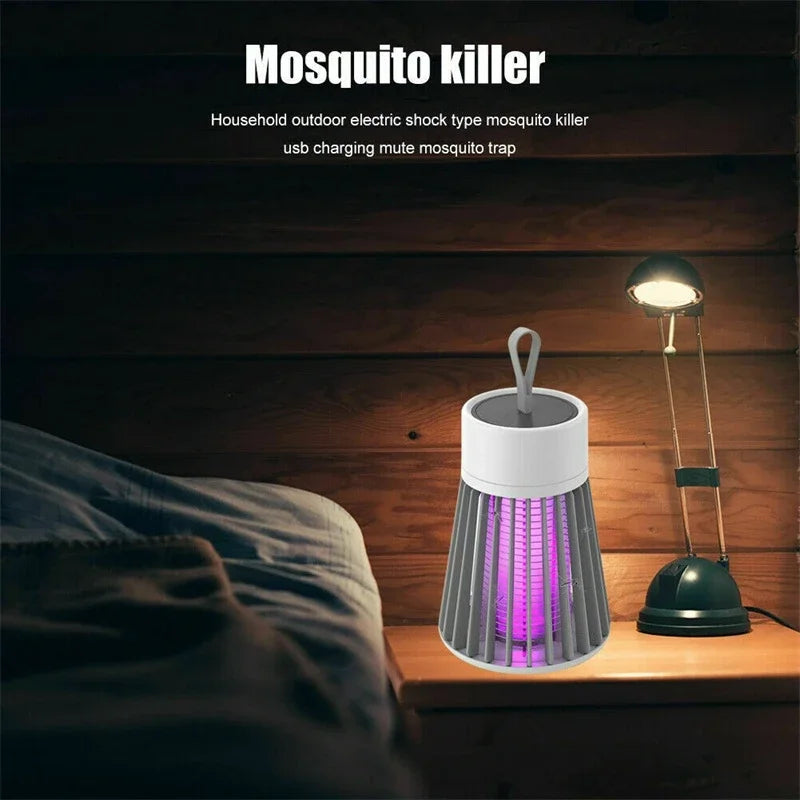 Armadilha Anti-mosquitos, Repelente, Lâmpada com Choque Elétrico, UV e Recarregável