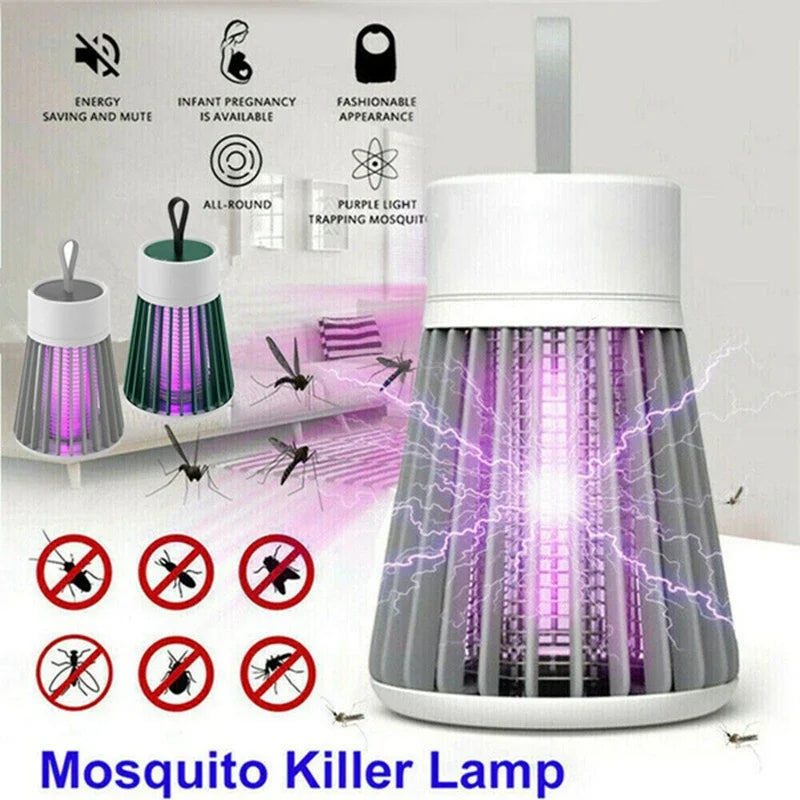 Armadilha Anti-mosquitos, Repelente, Lâmpada com Choque Elétrico, UV e Recarregável